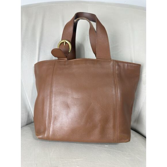 Coach Handbags - Vintage COACH Brown Leather Waverly Tote Bag Zip Closure 4133 90s USA 12.5x9
